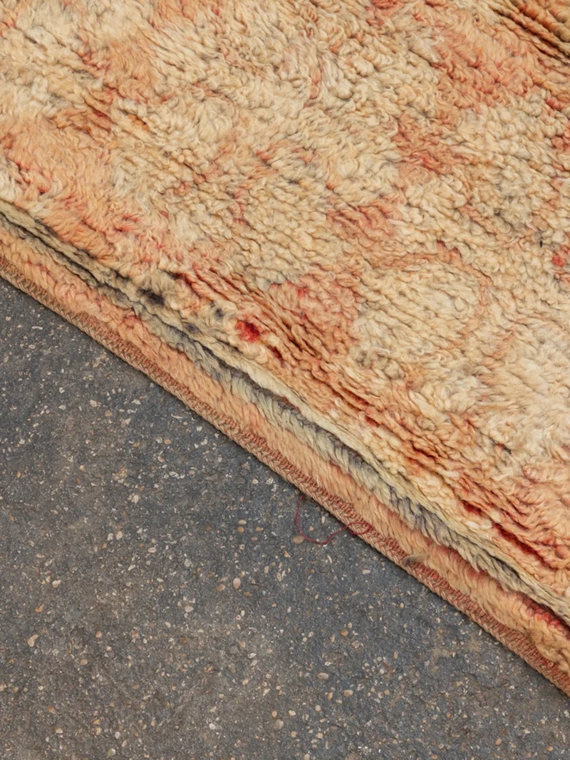 Olivier, le grand tapis de l'Atlas orangé en laine N°39