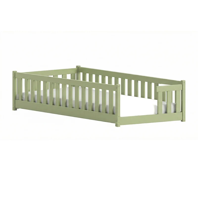 Lit au sol 80x160 sommier inclus Théa Olive