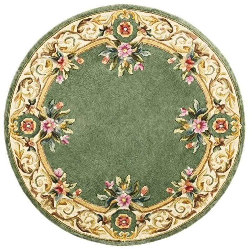 Casa Padrino Luxus Barock Wohnzimmer Teppich Grün / Creme / Bunt - Verschiedene Größen