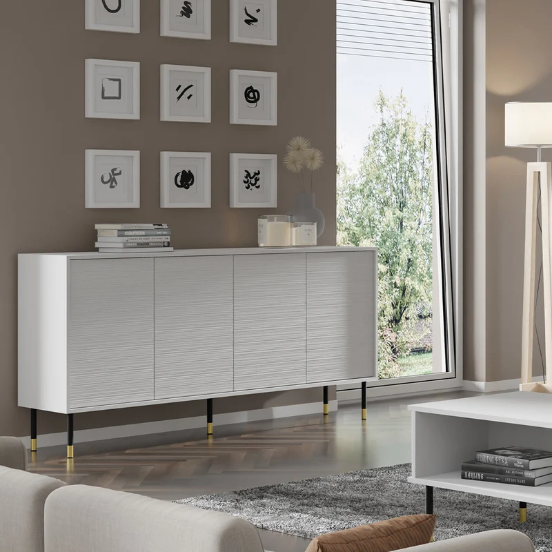 Buffet 4 portes Rani Blanc