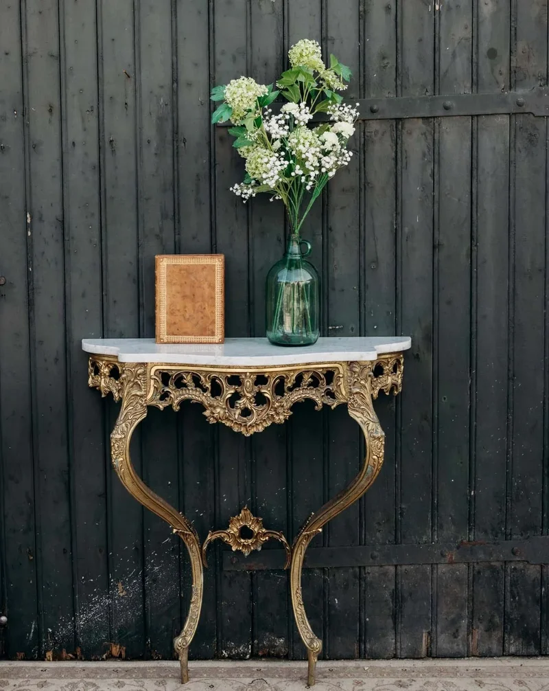 Hanna, la console en bronze et marbre blanc N°1295