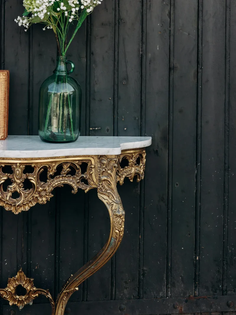 Hanna, la console en bronze et marbre blanc N°1295