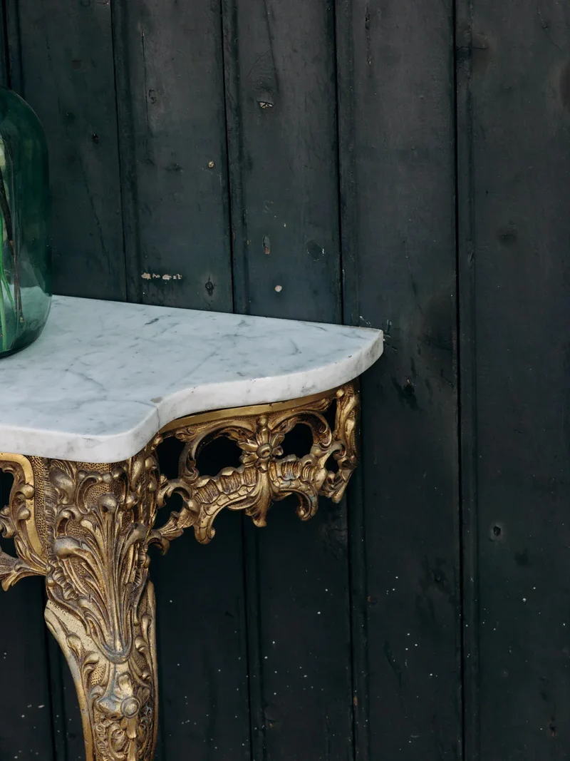 Hanna, la console en bronze et marbre blanc N°1295