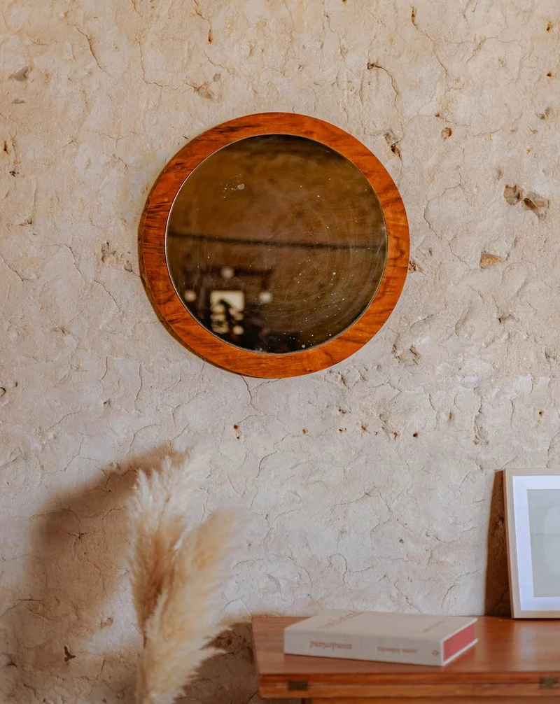 Igor, le miroir en bois foncé rond N°1016