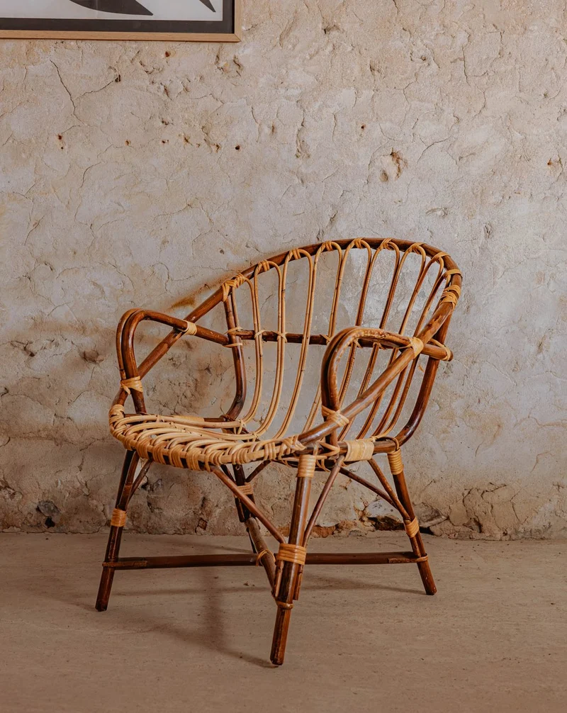 Ernest, le fauteuil en rotin foncé N°861