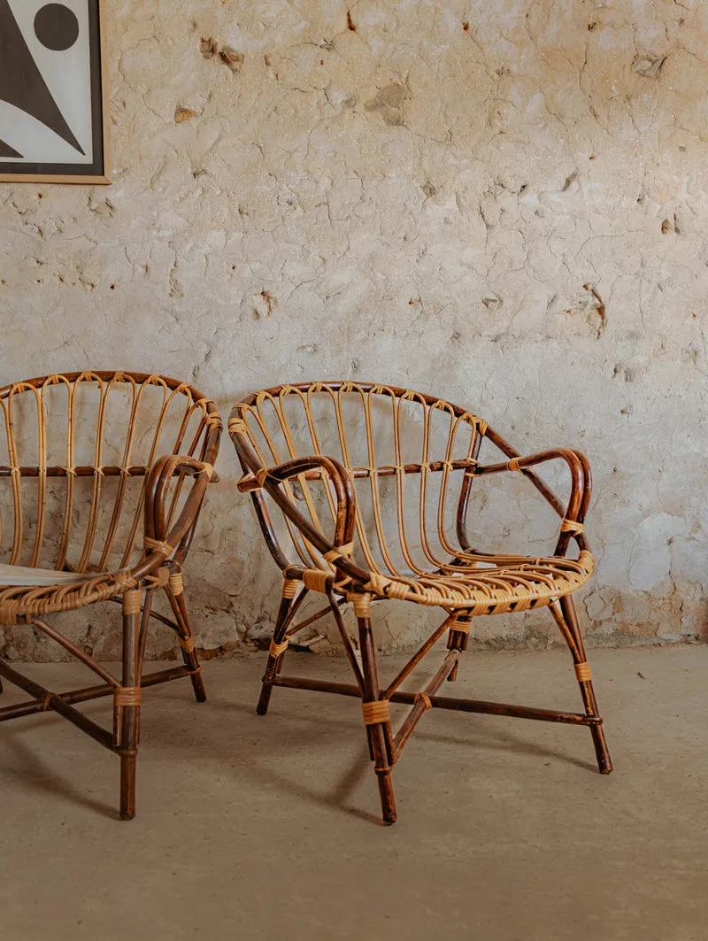 Ernest, le fauteuil en rotin foncé N°861