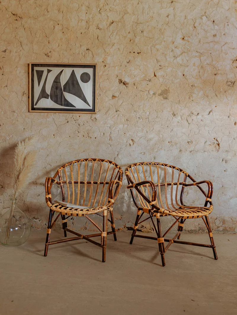Ernest, le fauteuil en rotin foncé N°861
