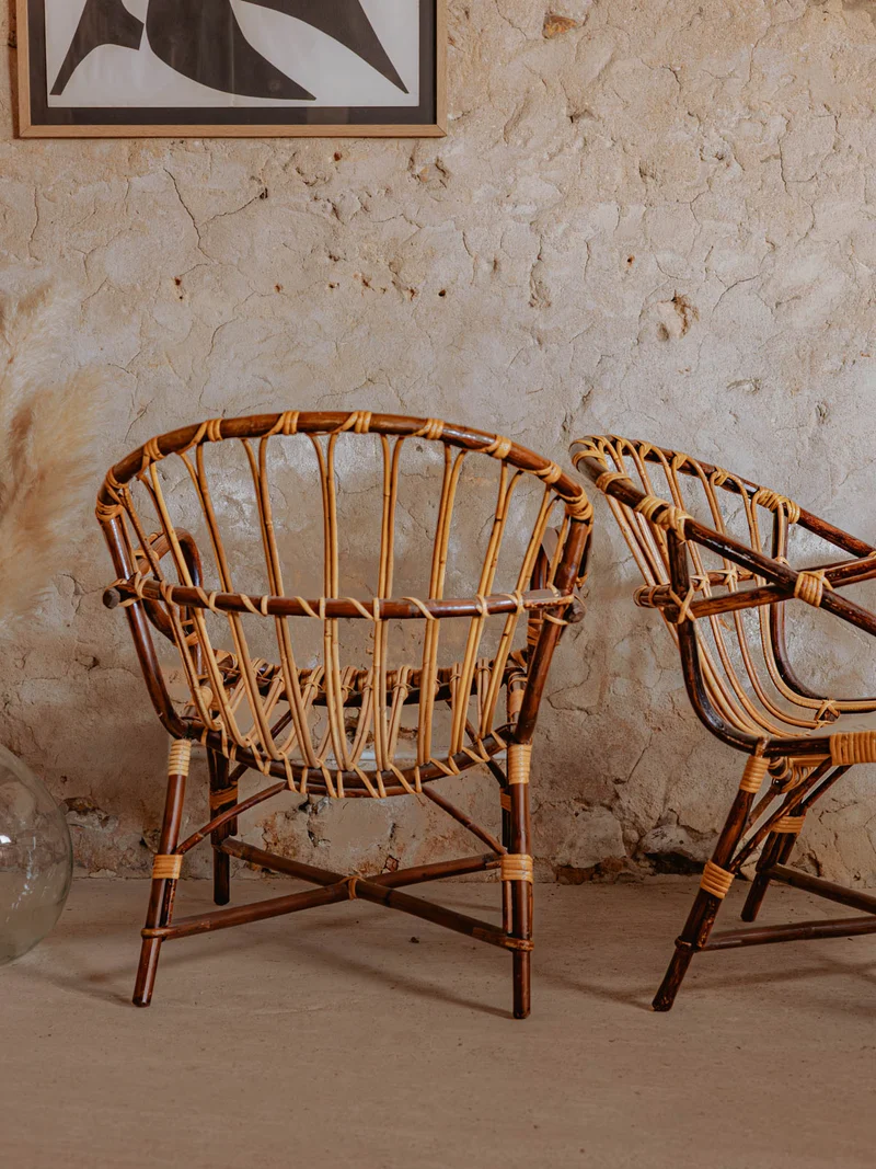 Ernest, le fauteuil en rotin foncé N°861