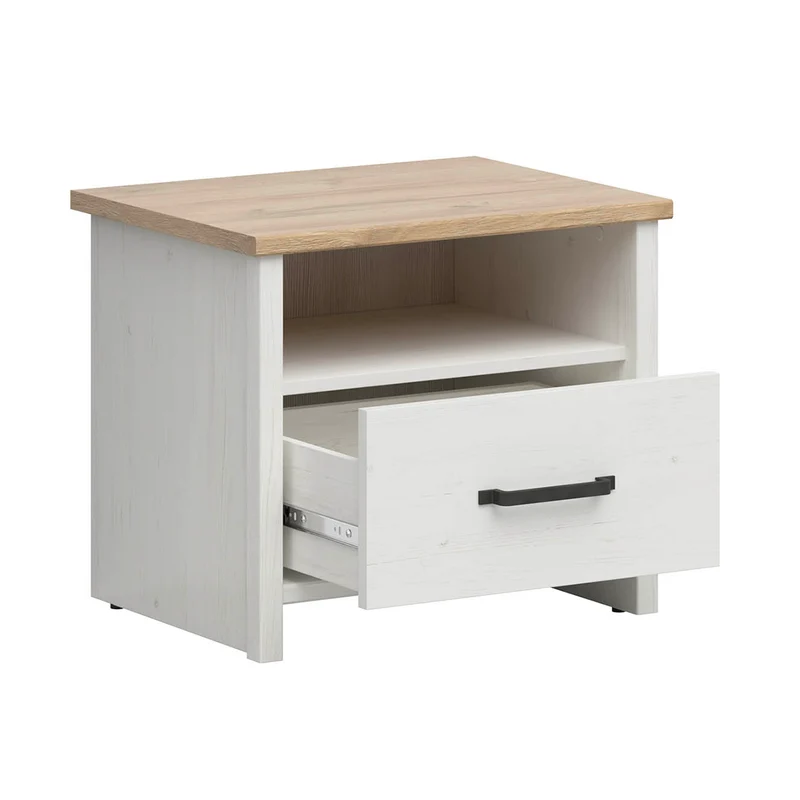 Table de chevet 1 tiroir 1 niche Aksel Blanc