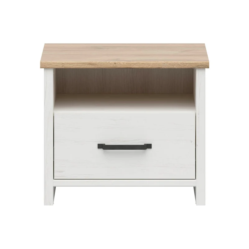Table de chevet 1 tiroir 1 niche Aksel Blanc