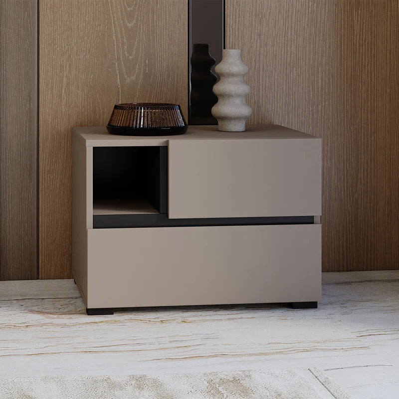 Chevet 2 tiroirs Lilia Taupe
