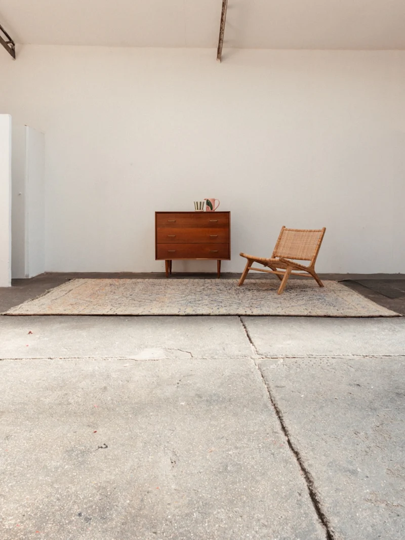 Olivier, le grand tapis de l'Atlas bleu en laine naturelle N°30