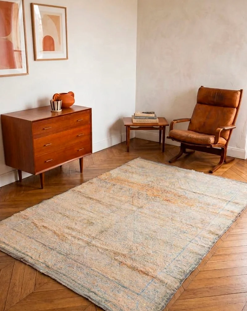 Olivier, le grand tapis de l'Atlas aux nuances sauge et beige N°29