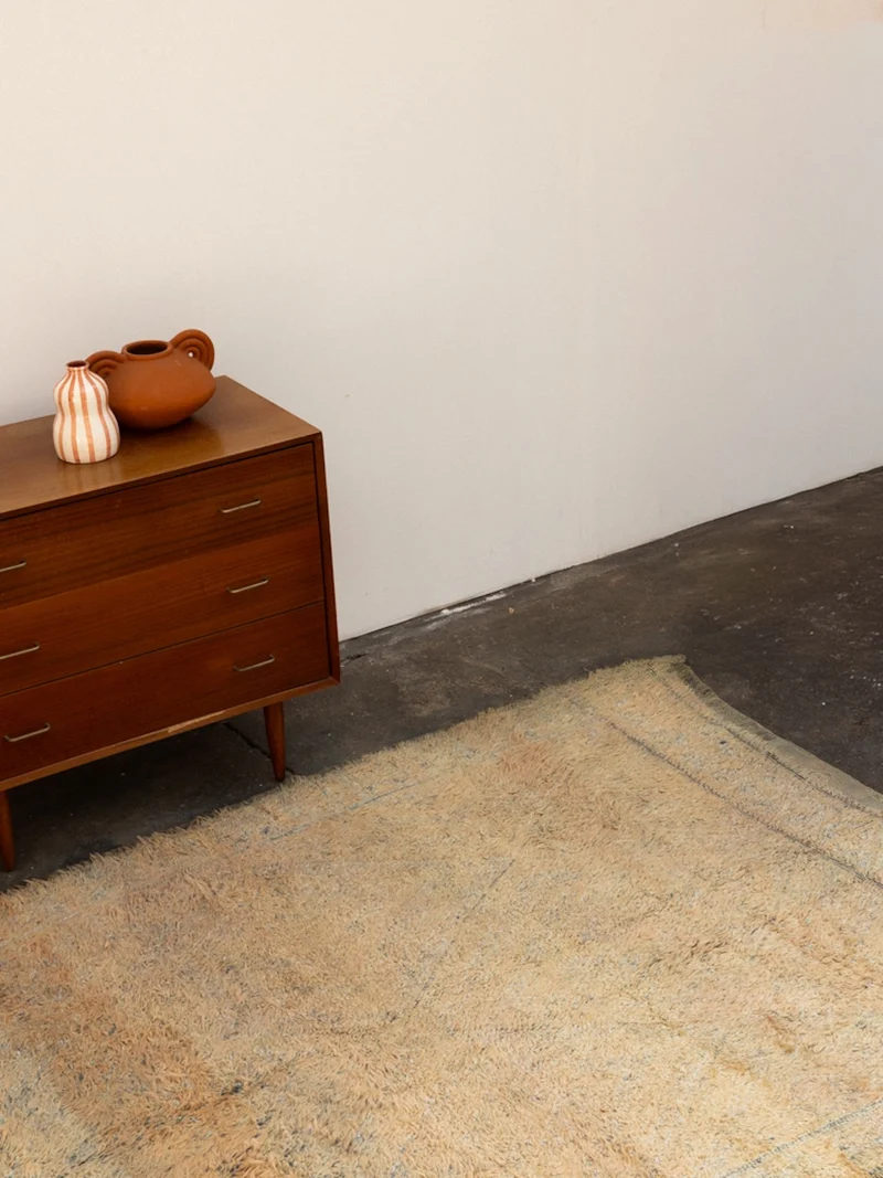 Olivier, le grand tapis de l'Atlas aux nuances sauge et beige N°29