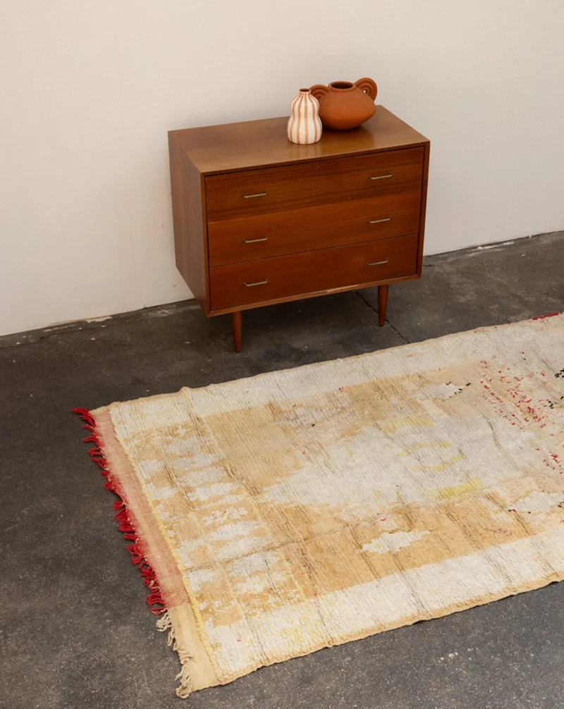 Olivier, le tapis fin de l'Atlas rouge et beige N°28