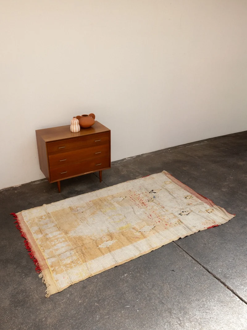 Olivier, le tapis fin de l'Atlas rouge et beige N°28
