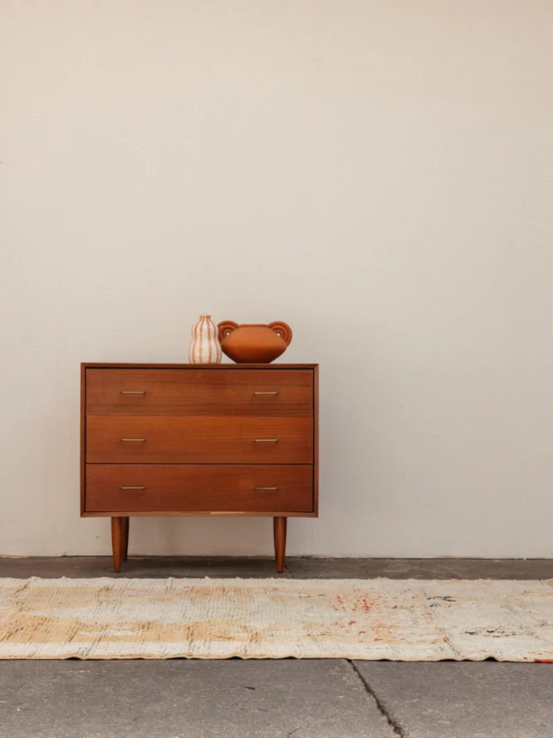 Olivier, le tapis fin de l'Atlas rouge et beige N°28