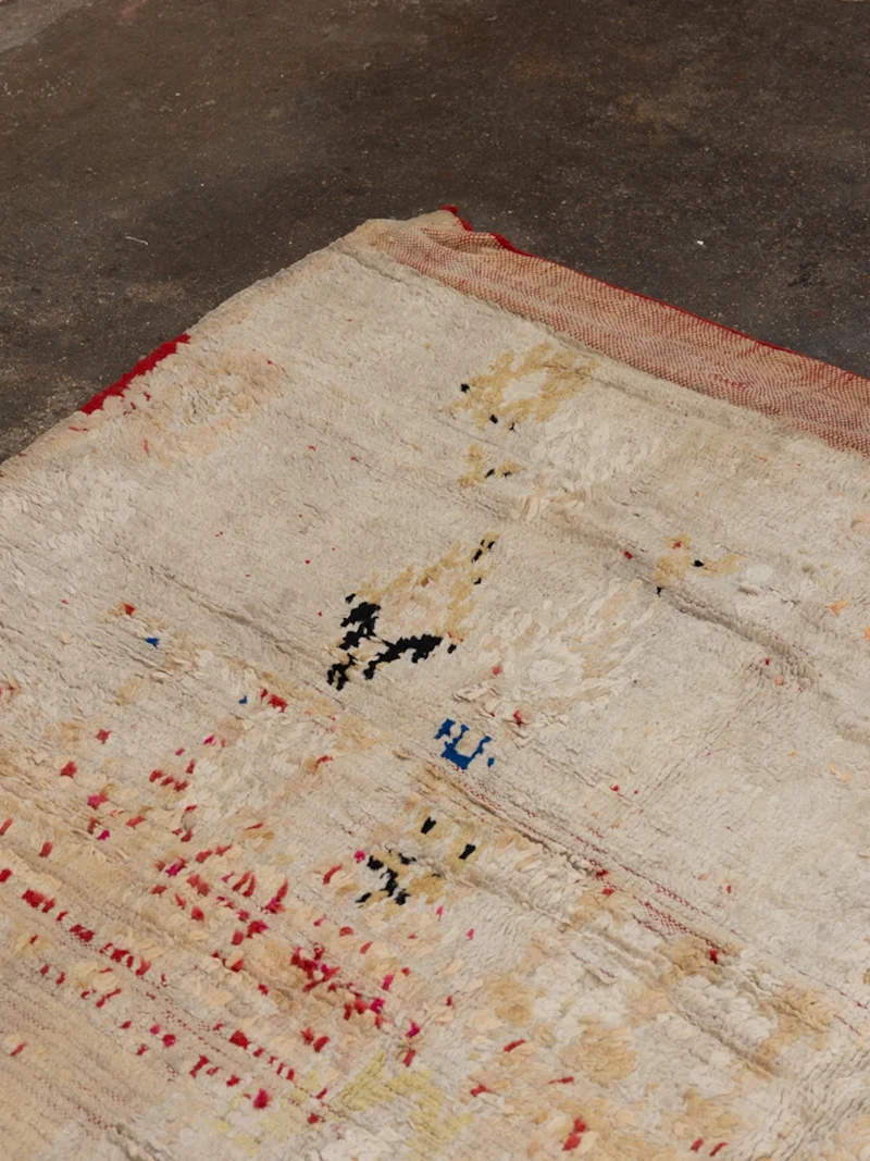 Olivier, le tapis fin de l'Atlas rouge et beige N°28