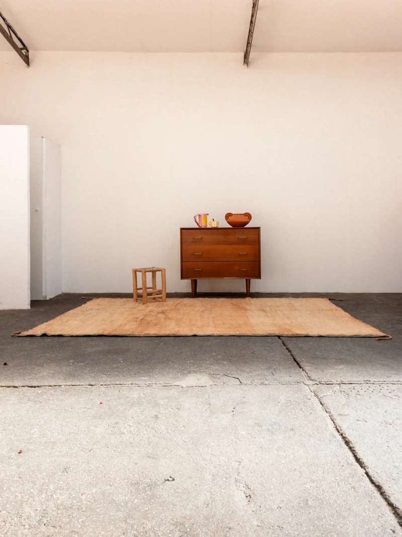 Olivier, le grand tapis de l'Atlas orangé en laine N°26