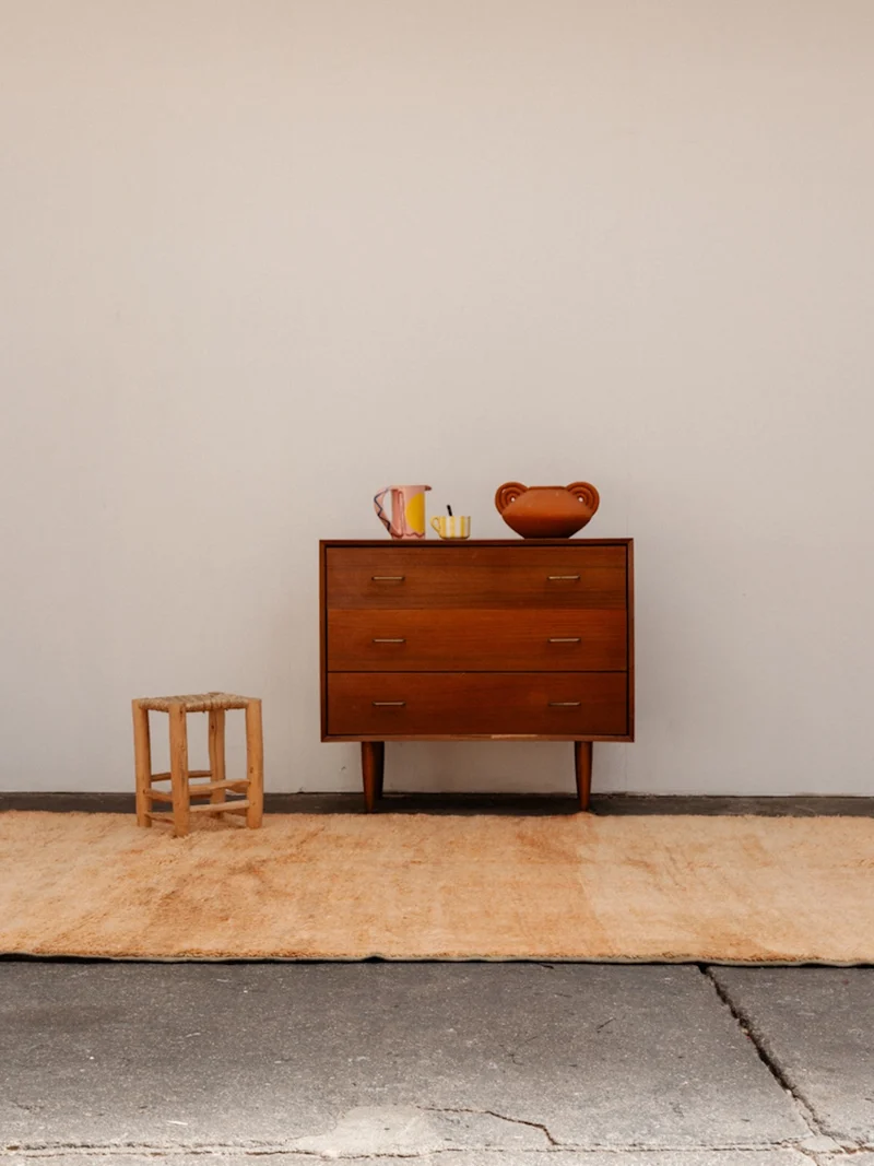 Olivier, le grand tapis de l'Atlas orangé en laine N°26