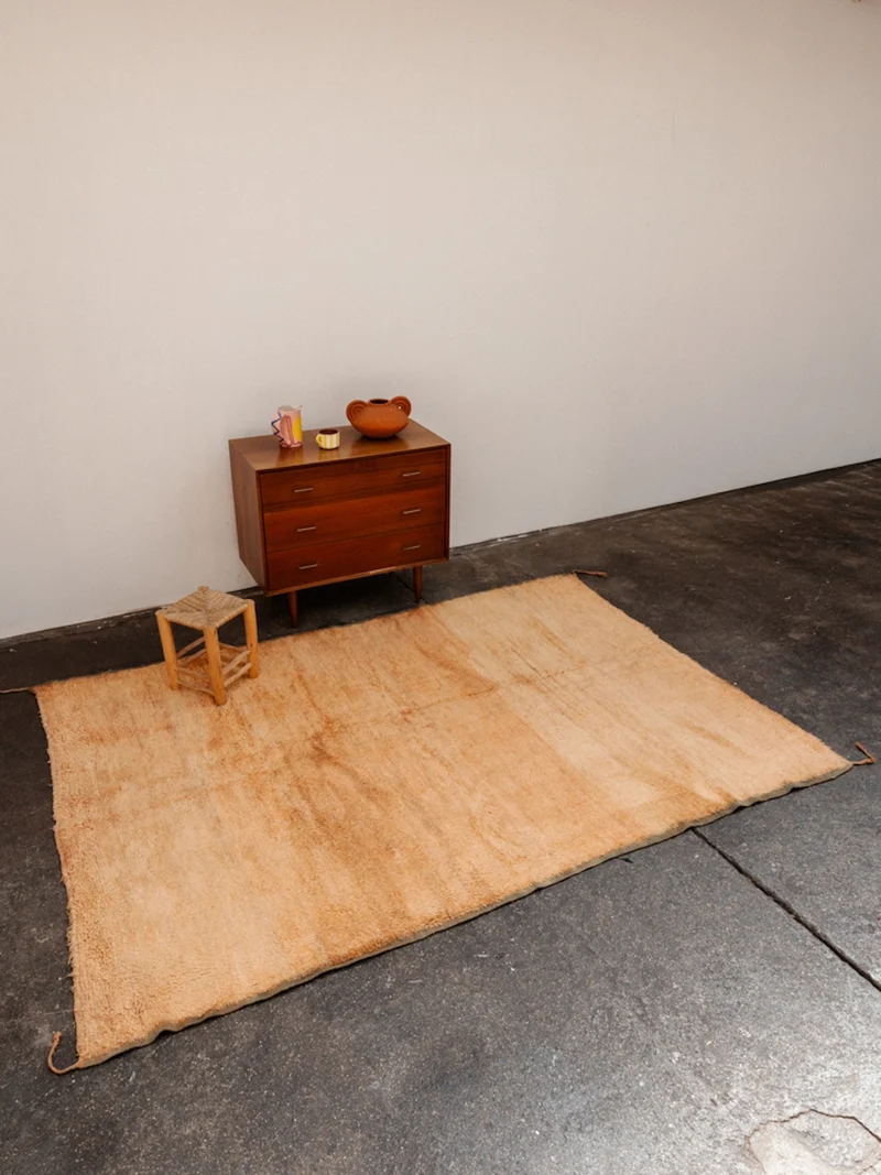 Olivier, le grand tapis de l'Atlas orangé en laine N°26