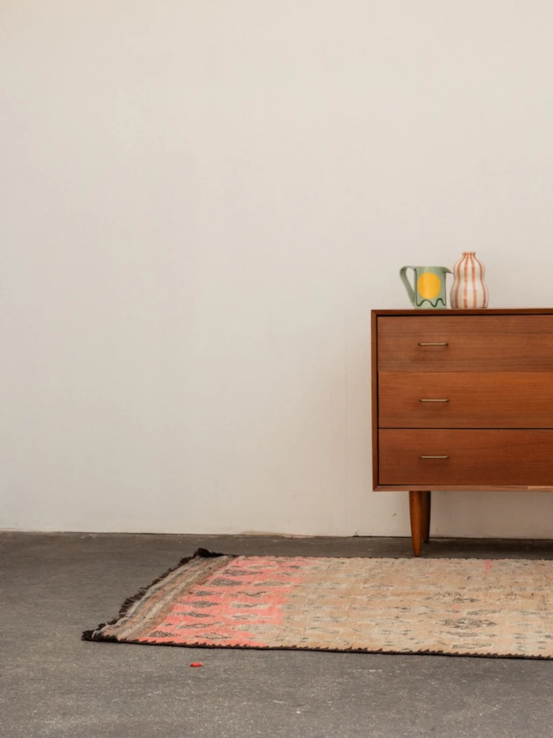 Olivier, le grand tapis de l'Atlas aux nuances de rose et beige N°24