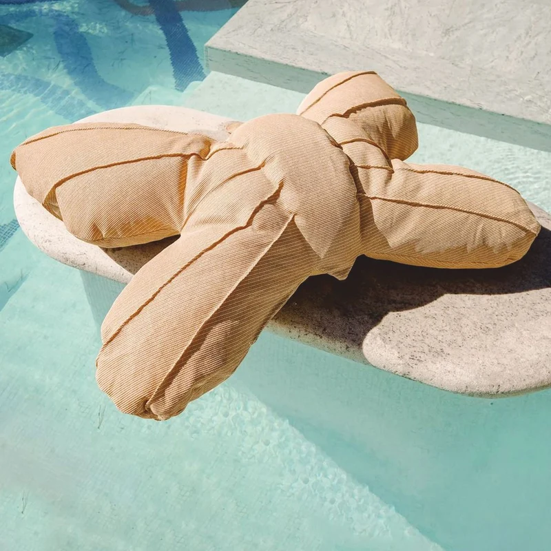 Casa Padrino Luxus Sitzsack Schmetterling Beige 130 cm - Schwimmender Sitzsack