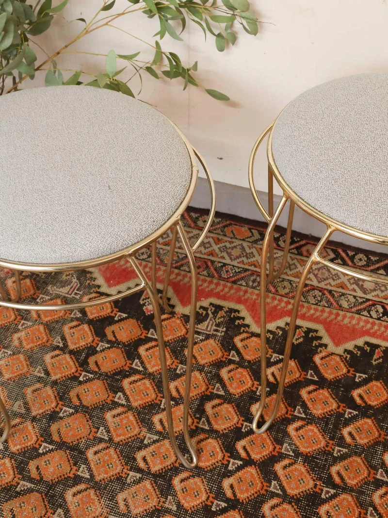 Axel, la paire de tabourets en laiton N°651