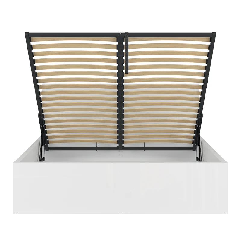 Lit coffre 160x200 sommier inclus Edwin Blanc