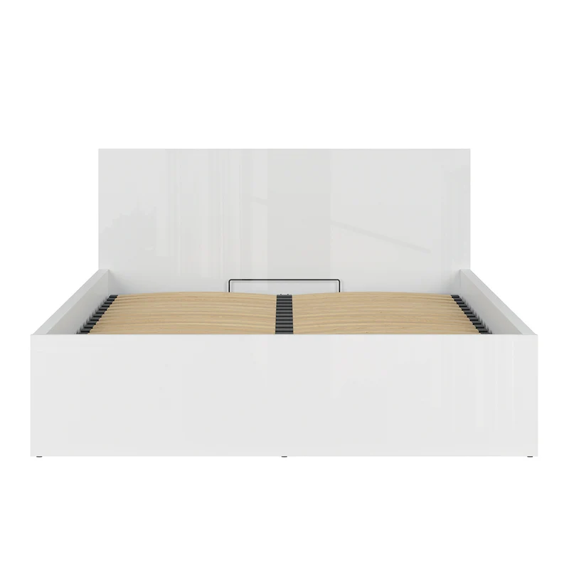 Lit coffre 160x200 sommier inclus Edwin Blanc