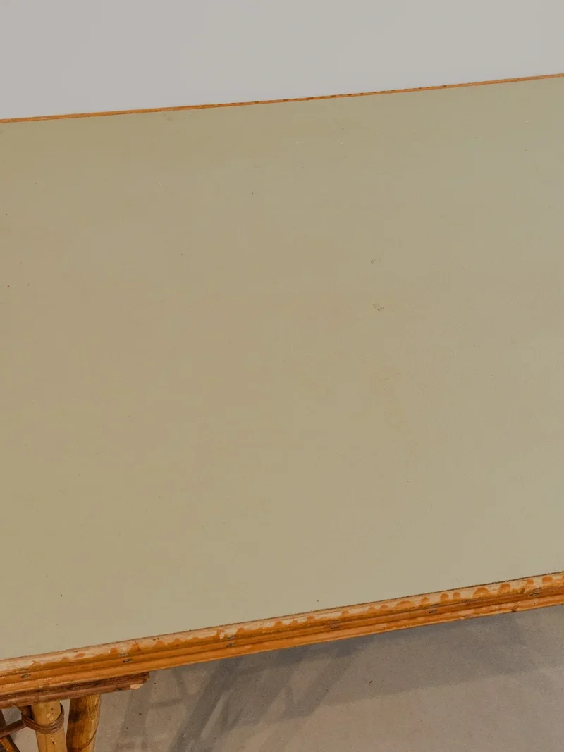 Romy, la table à manger en rotin et vert d'eau N°1296