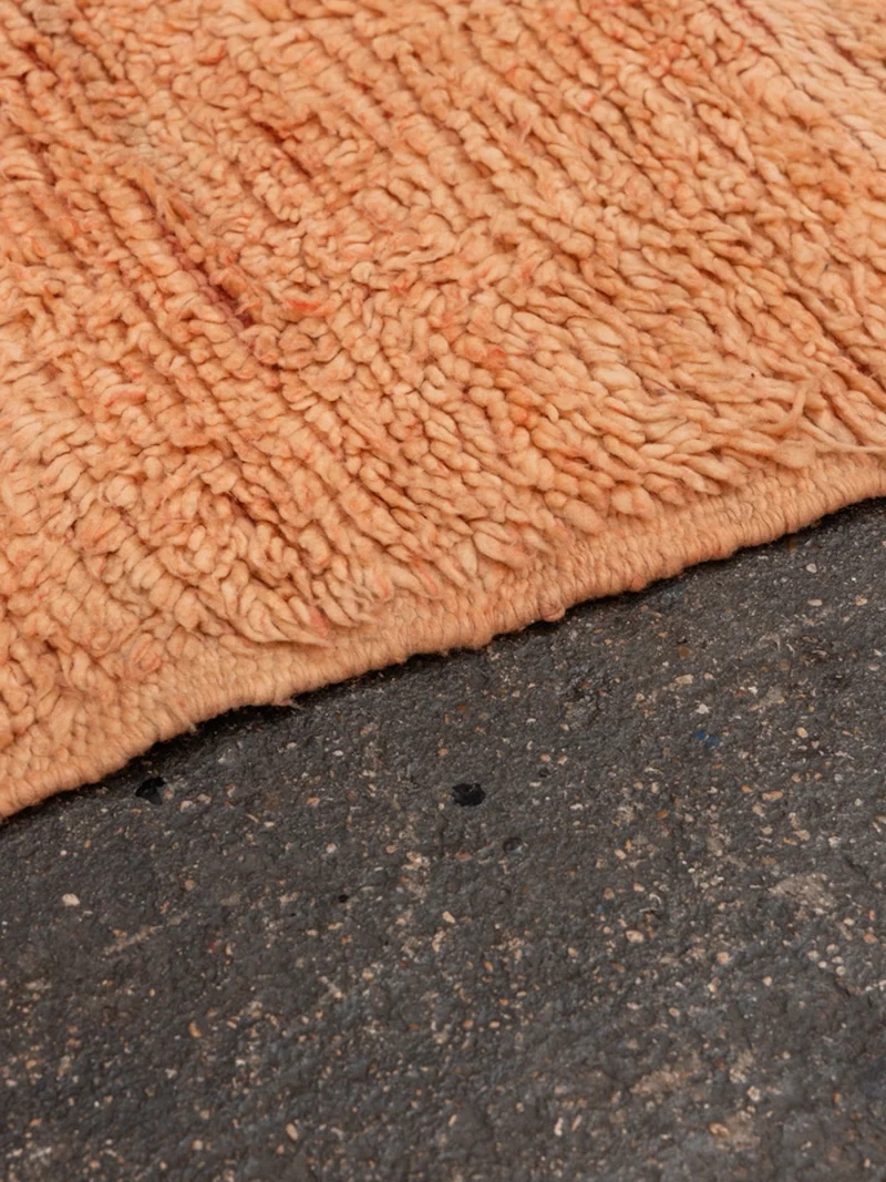 Olivier, le tapis en laine de l'Atlas orange à franges N°23