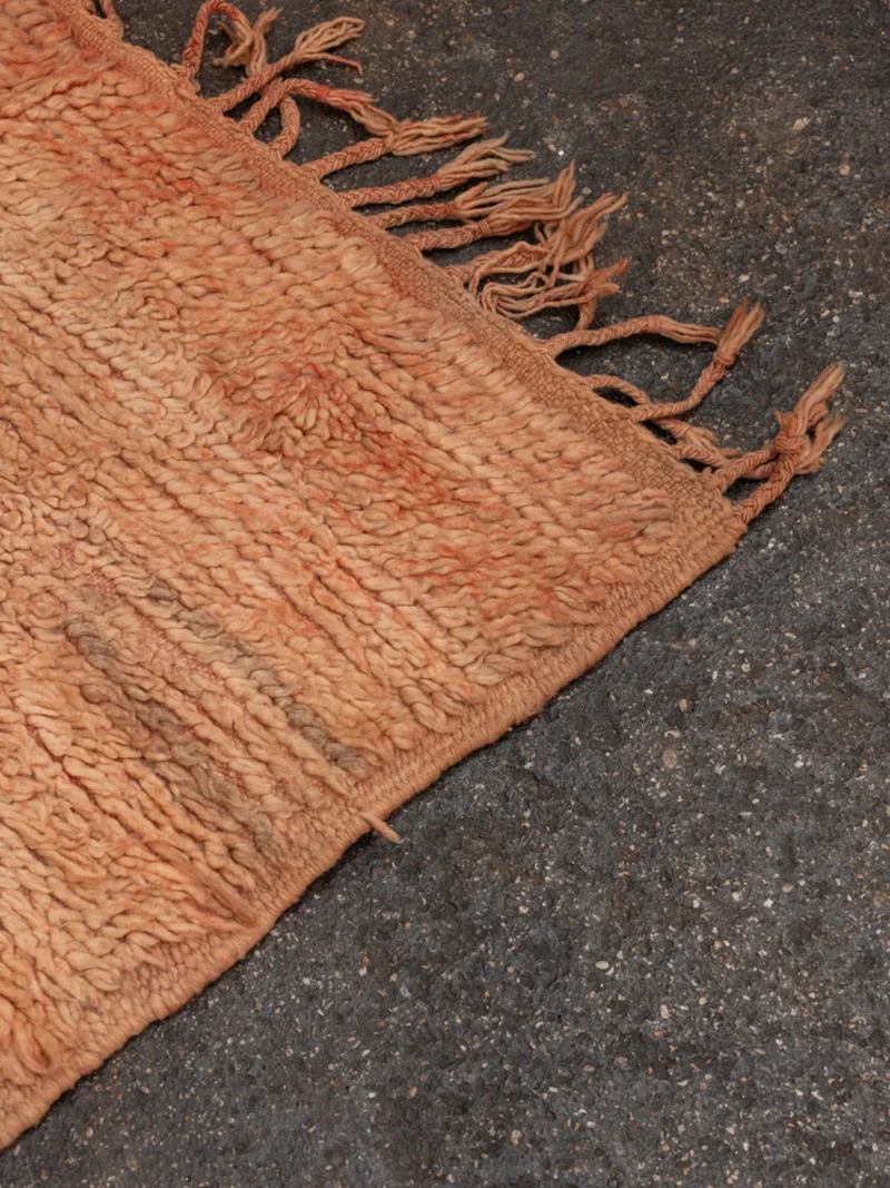 Olivier, le tapis en laine de l'Atlas orange à franges N°23