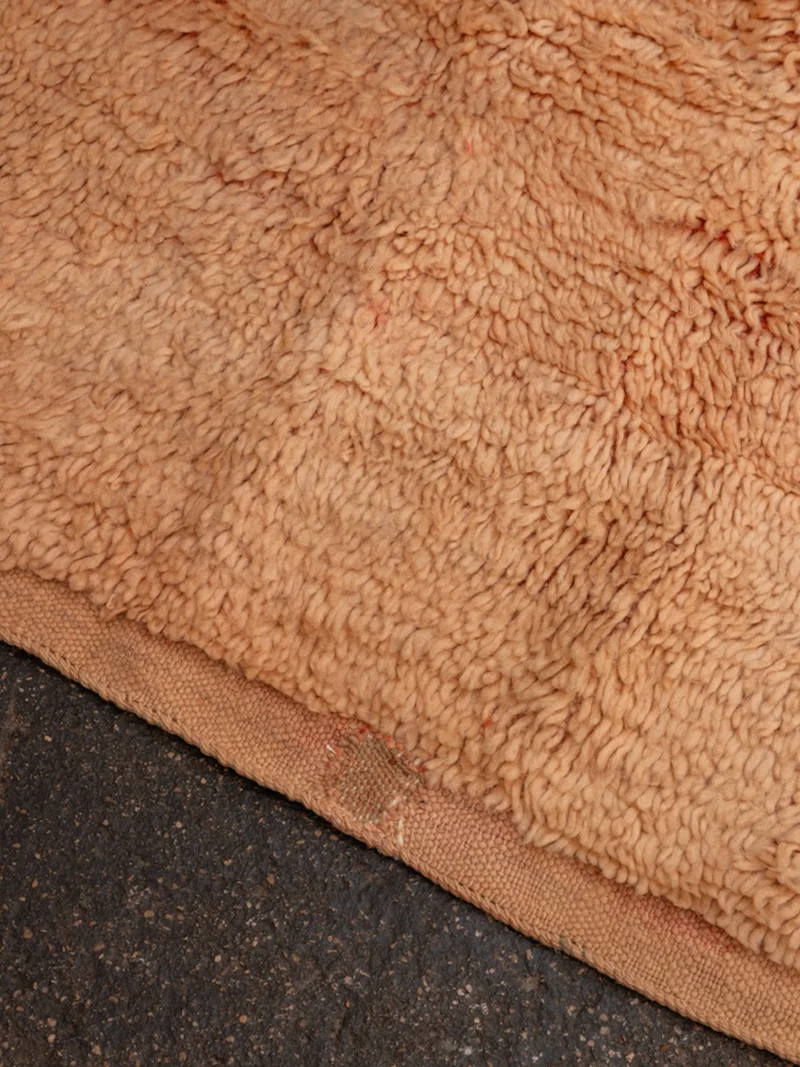 Olivier, le tapis en laine de l'Atlas orange à franges N°23