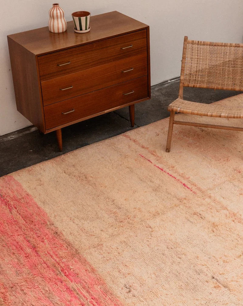 Olivier, le grand tapis de l'Atlas orange et rose N°21
