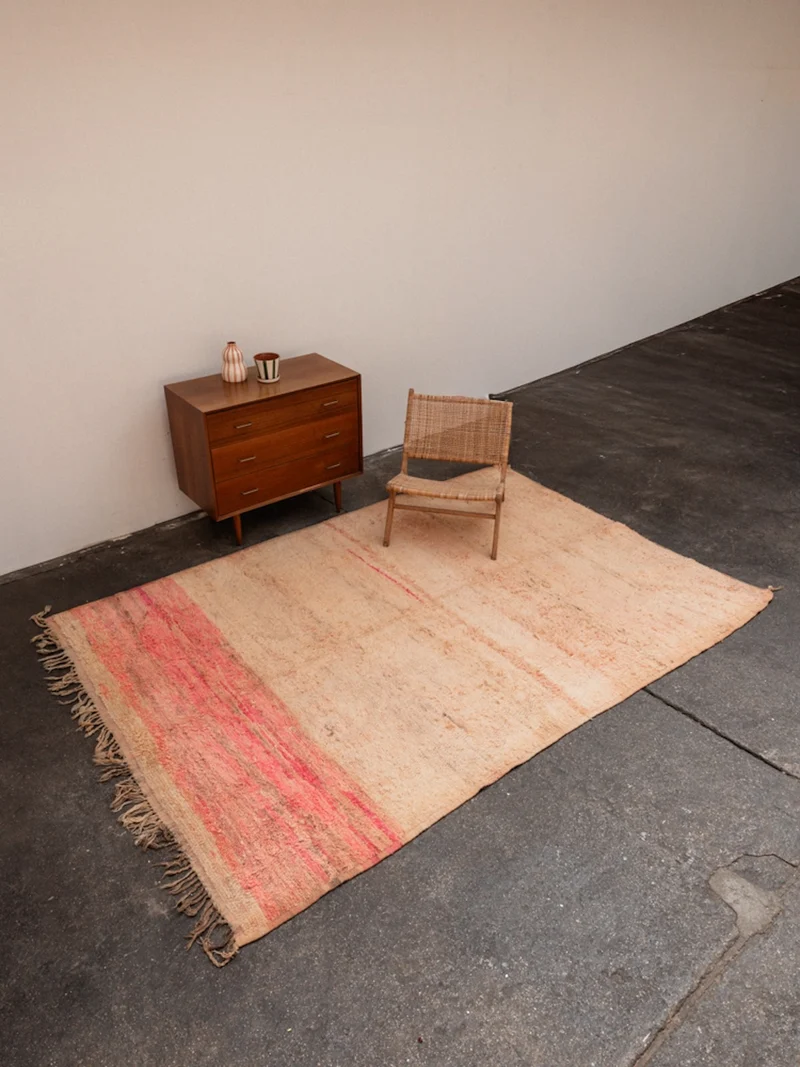 Olivier, le grand tapis de l'Atlas orange et rose N°21