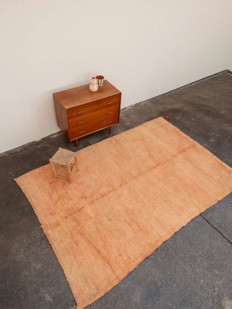 Olivier, le tapis de l'Atlas orange en laine naturelle N°15