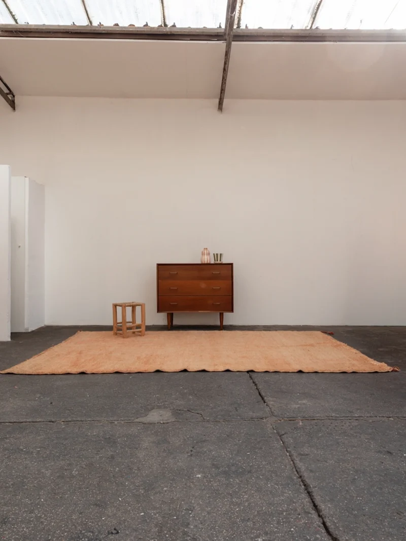Olivier, le tapis de l'Atlas orange en laine naturelle N°15
