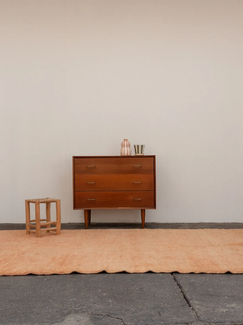 Olivier, le tapis de l'Atlas orange en laine naturelle N°15
