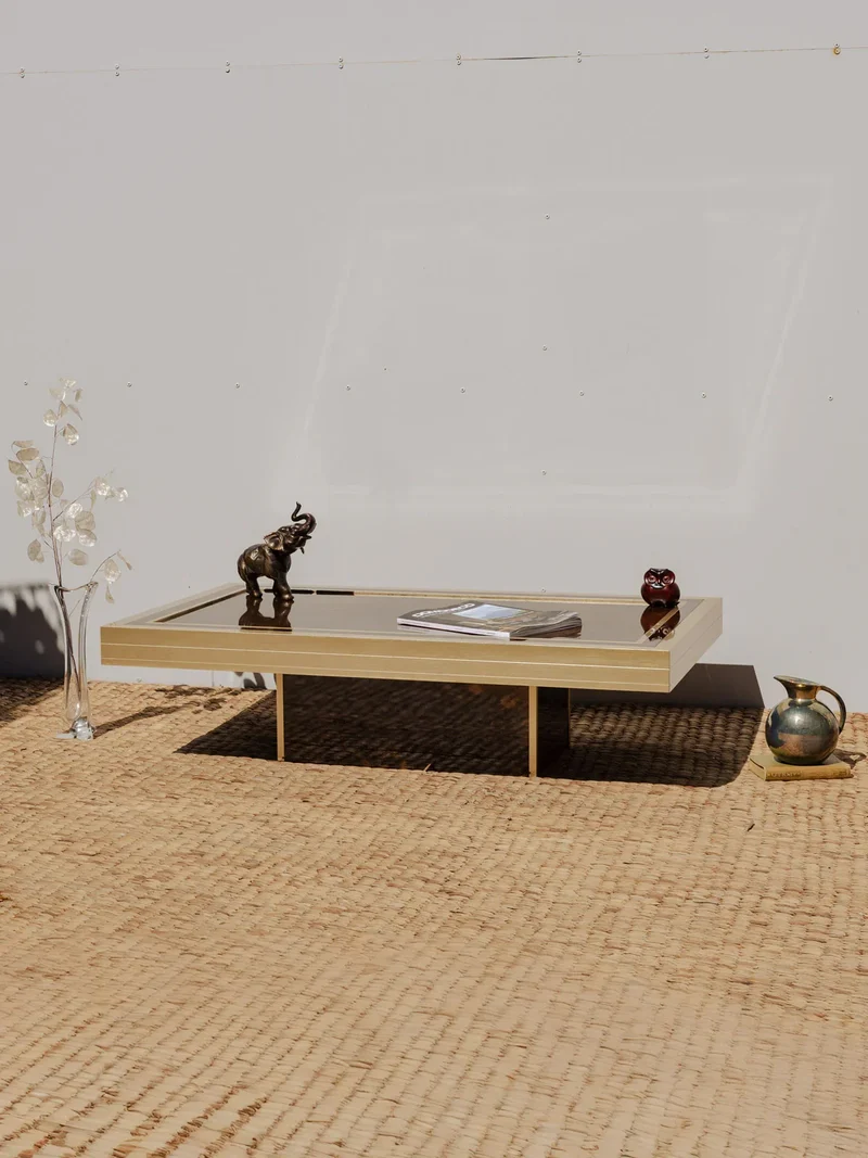 Donna, la table basse dorée et marron N°914