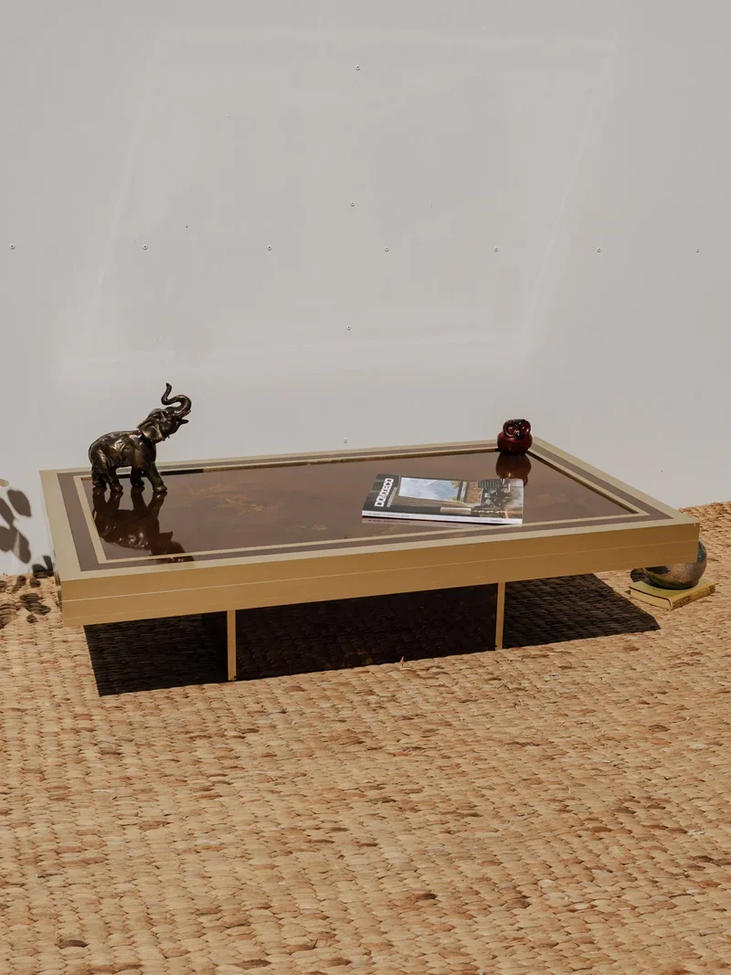 Donna, la table basse dorée et marron N°914