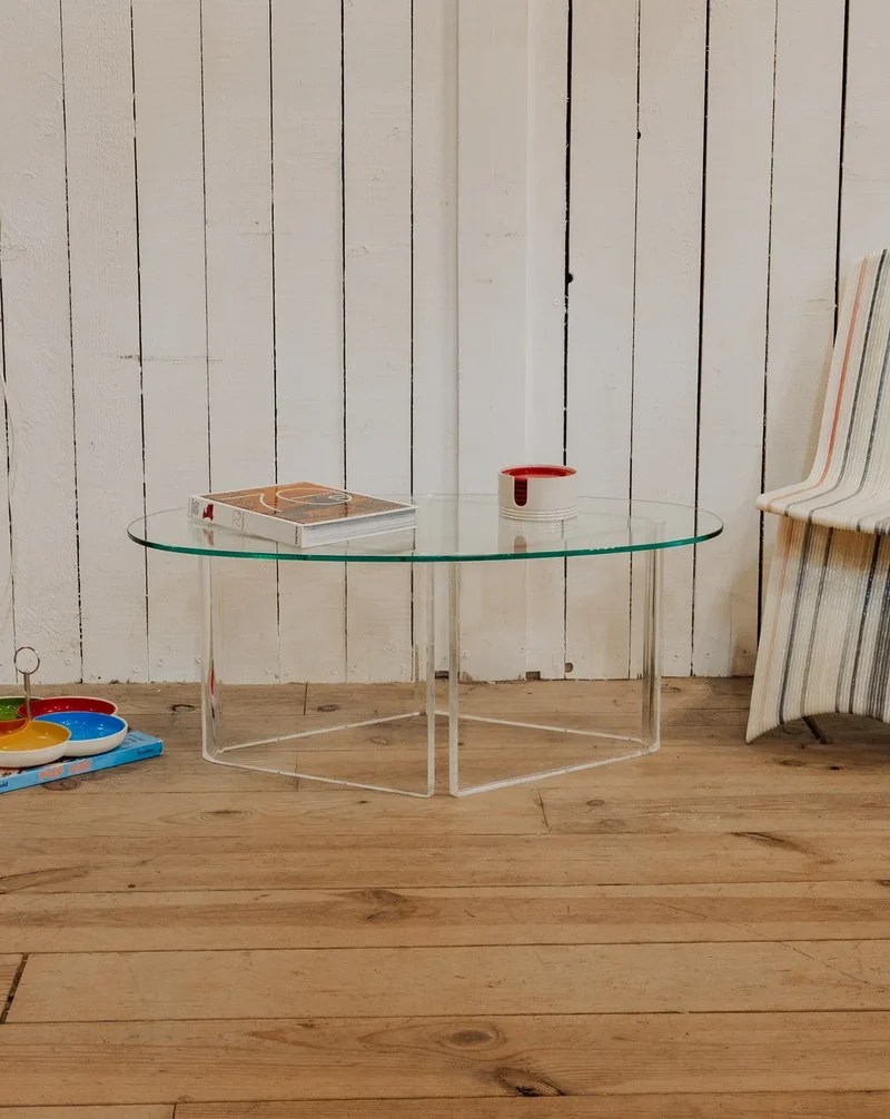 Hanna, la table d'appoint ovale en verre N°1282