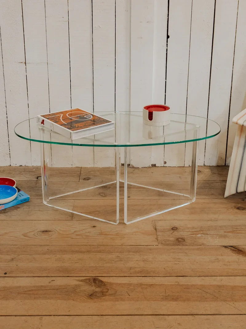 Hanna, la table d'appoint ovale en verre N°1282