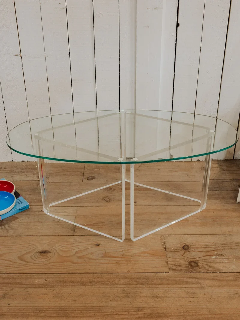 Hanna, la table d'appoint ovale en verre N°1282