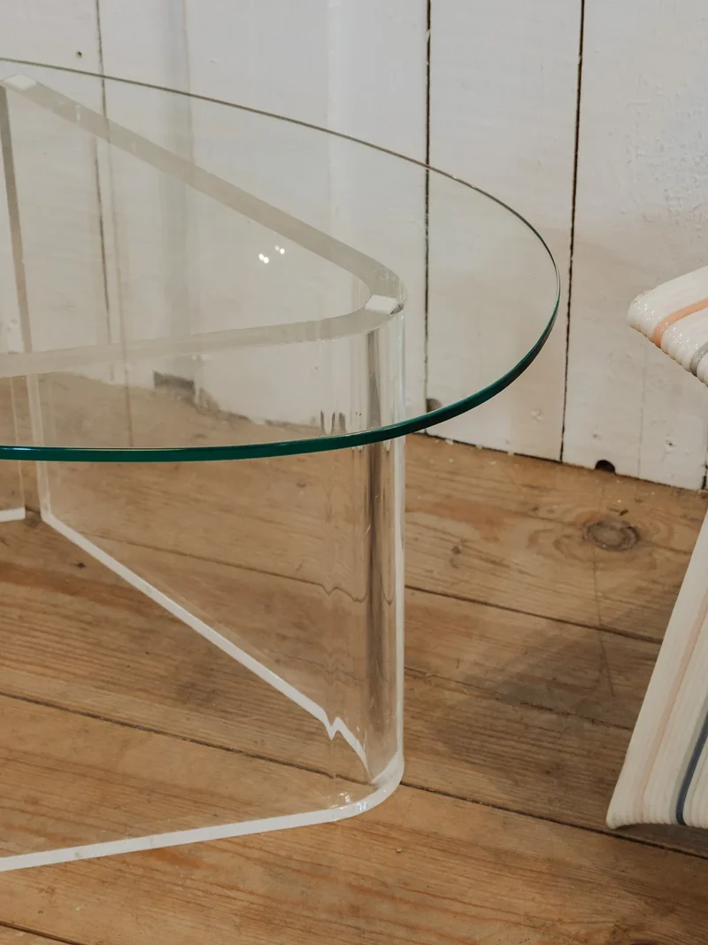 Hanna, la table d'appoint ovale en verre N°1282