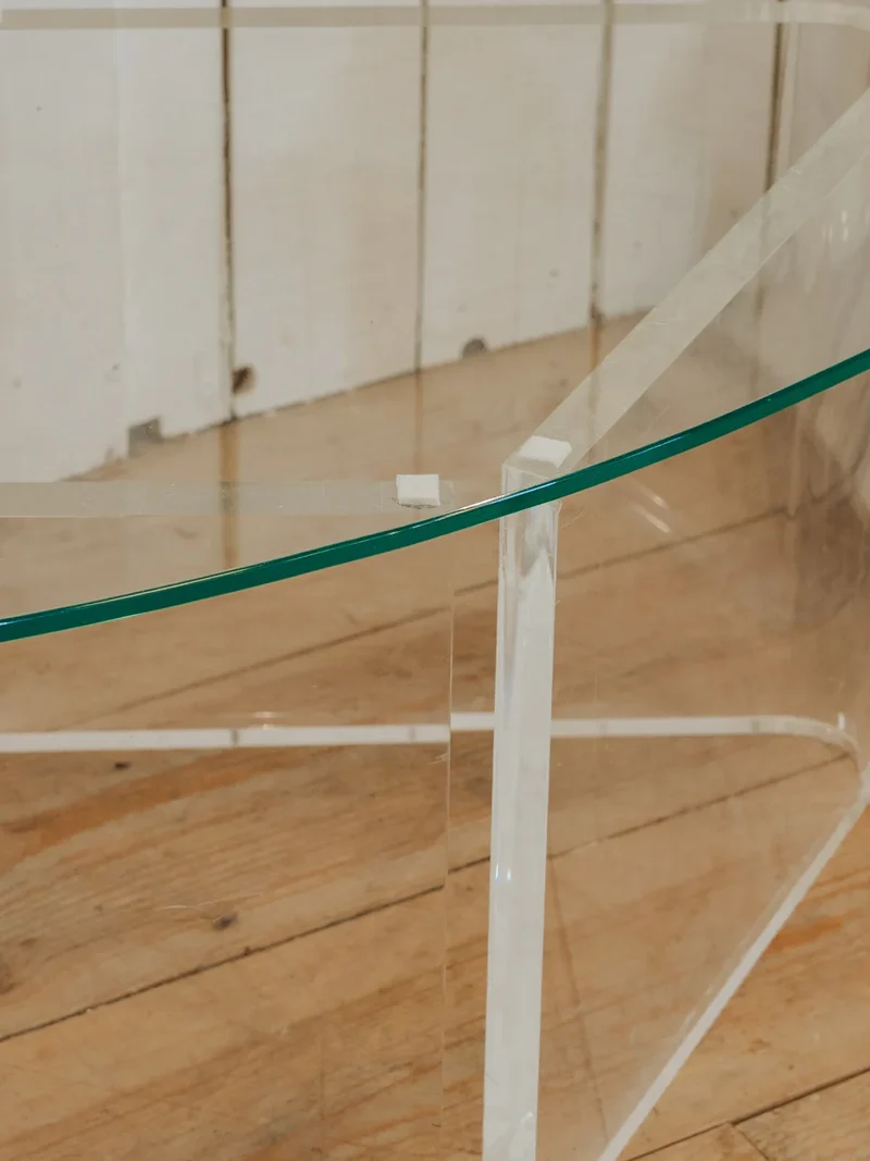 Hanna, la table d'appoint ovale en verre N°1282