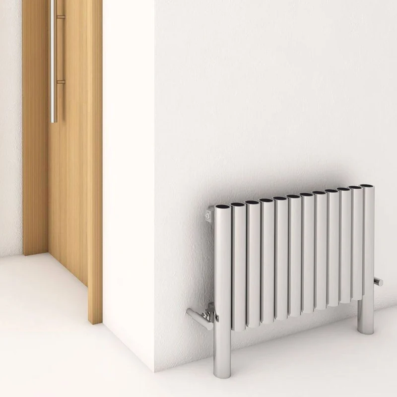Casa Padrino Luxus Edelstahl Wandheizung Silber 77,5 cm - Luxus Wandheizkörper
