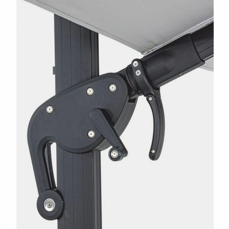 Casa Padrino Luxus Ampelschirm mit Ständer Anthrazit / Hellgrau 400 x 300 x H. 259 cm