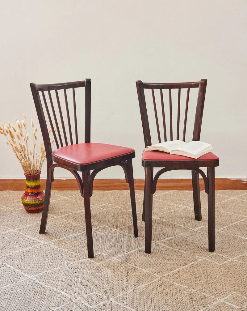 Claude, la paire de chaise bistrot en bois N°1149