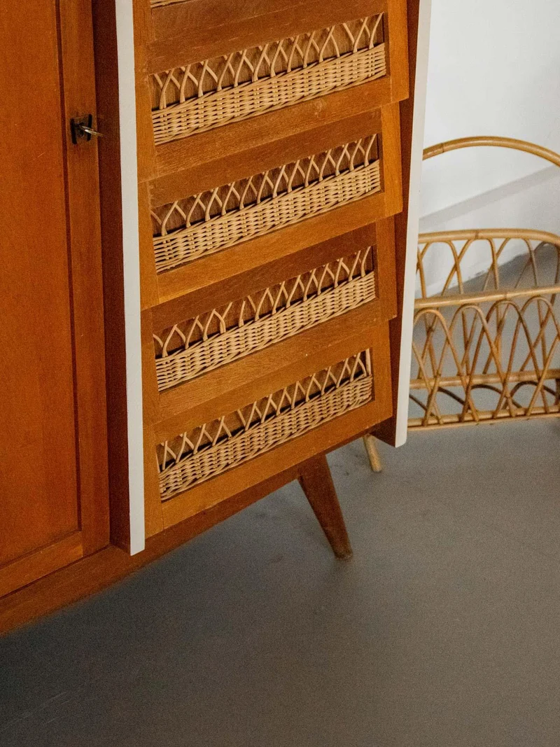 Blandine, l'armoire en bois et osier N°392